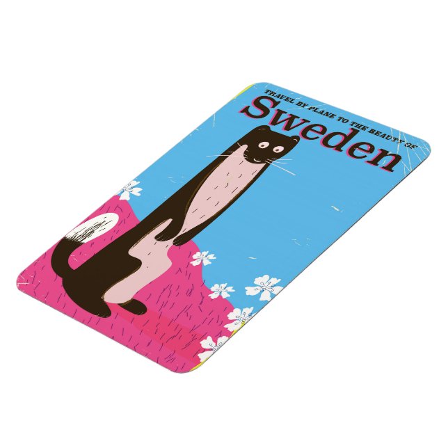 Magnet Flexible Suède Cartoon vintage poster de voyage (Côté Gauche)