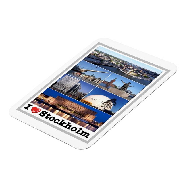 Magnet Flexible Suède - Stockholm - I Love - (Côté Gauche)