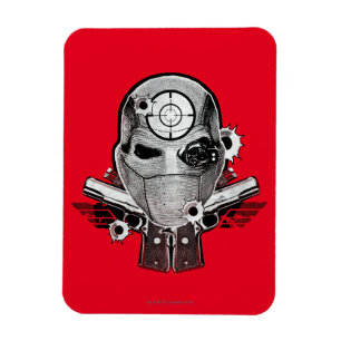 Magnet Flexible Suicide Squad   Deadshot Mask & Guns Tattoo Art