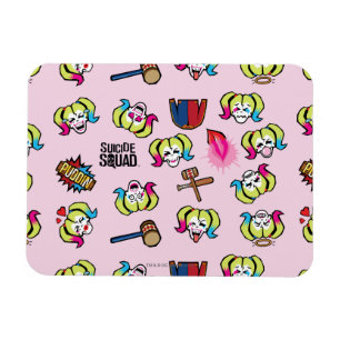 Magnet Flexible Suicide Squad   Harley Quinn Emoji Pattern