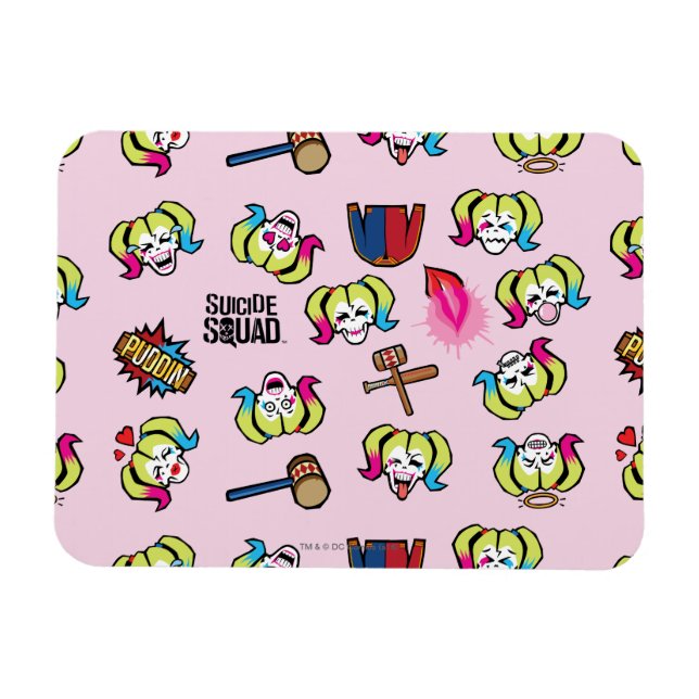 Magnet Flexible Suicide Squad | Harley Quinn Emoji Pattern (Horizontal)