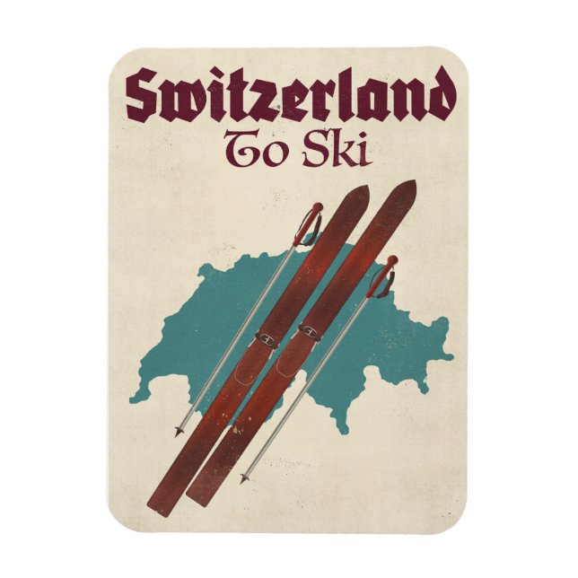 Magnet Flexible Suisse Pour Skier (Vertical)