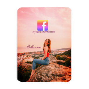 Magnet Flexible suivez-nous nom d'utilisateur facebook médias soci