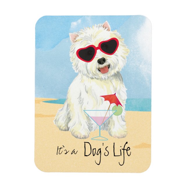 Magnet Flexible Summer Westie (Vertical)
