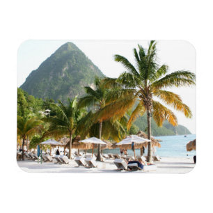 Magnet Flexible Sun Beds on a beach in Saint Lucia near the Pitons