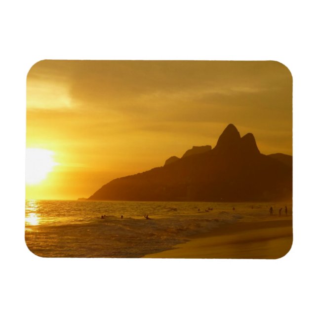 Magnet Flexible Sun Set à Ipanema Beach Brésil (Horizontal)