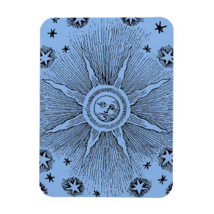 Magnet Flexible Sun Stars Antique Nuit Ciel Médiéval Zodiac