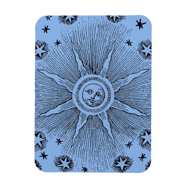 Magnet Flexible Sun Stars Antique Nuit Ciel Médiéval Zodiac (Vertical)
