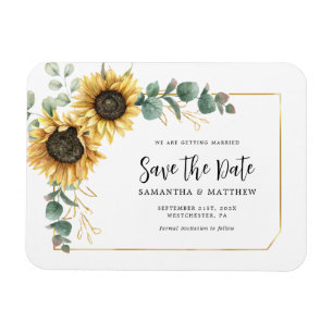 Magnet Flexible Sunflower Eucalyptus Mariage floral Enregistrer la