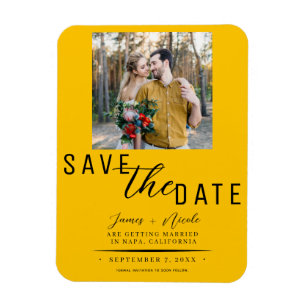 Magnet Flexible Sunflower Jaune Enregistrer la date Mariage photo