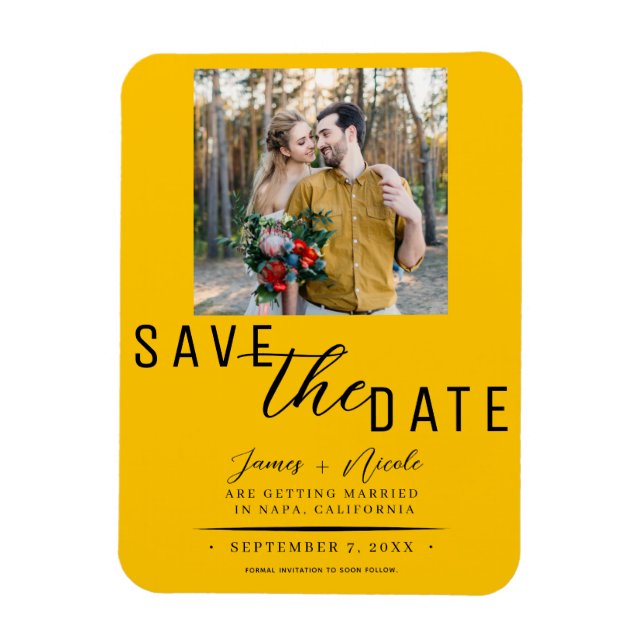 Magnet Flexible Sunflower Jaune Enregistrer la date Mariage photo (Vertical)