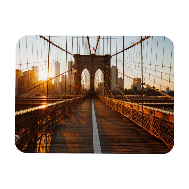 Magnet Flexible Sunrise du pont Brooklyn de New York (Horizontal)