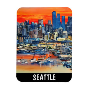 Magnet Flexible Sunset de Seattle Washington City