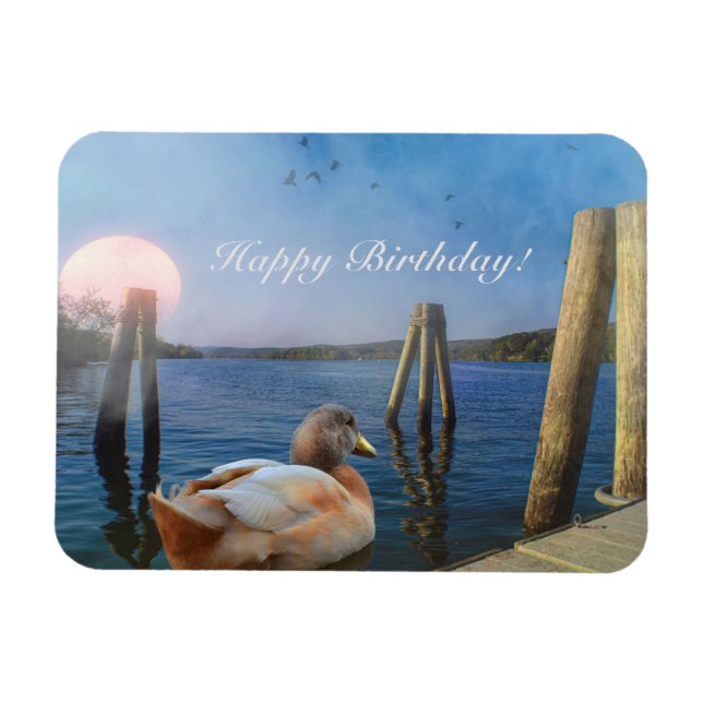 Magnet Flexible Sunset Duck Joyeux anniversaire (Horizontal)