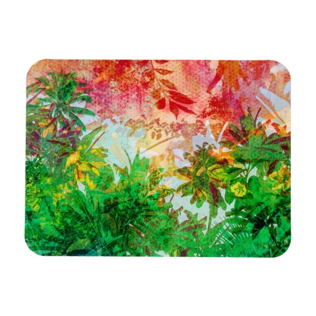 Magnet Flexible Sunset Jungle Tropical Palm Feuille (Horizontal)