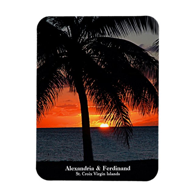 Magnet Flexible Sunset Palm Trees Ocean Beach Personnaliser (Vertical)