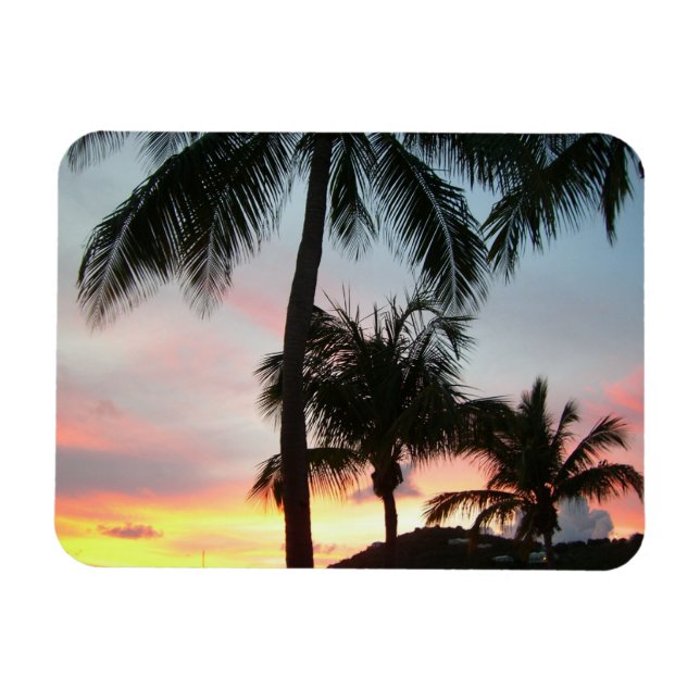 Magnet Flexible Sunset Palms Tropical Paysage Photographie (Horizontal)