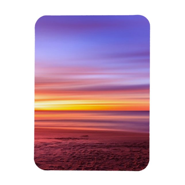 Magnet Flexible Sunset Sky sur plage et mer (Vertical)