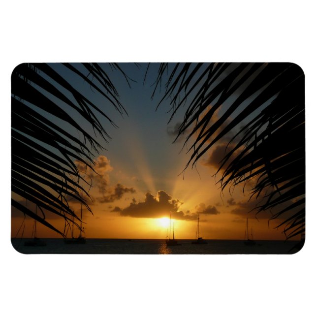 Magnet Flexible Sunset Through Palm Fronds (Horizontal)