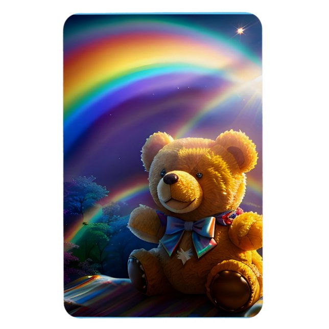Magnet Flexible Sunshine Rainbow Teddy Bear Wonderland (Vertical)
