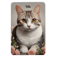 Superbe chat américain à cheveux courts avec Rose