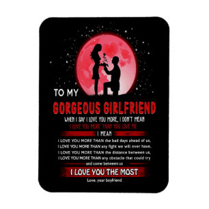 Magnet Flexible Superbe petite amie   À ma merveilleuse petite ami