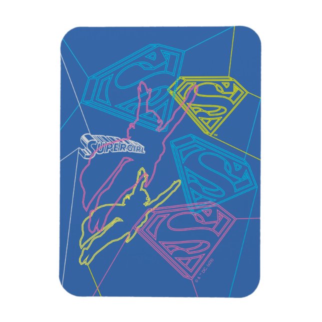 Magnet Flexible Supergirl and Logo Colored Outlines (Vertical)