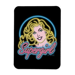 Magnet Flexible Supergirl Retro Neon Lights Graphic
