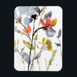Magnet Flexible Superposition de fleurs - Aquarelle Fleurs et tige<br><div class="desc">Flower Overlay II par Jennifer Goldberger. Présente des fleurs et des tiges dans un style aquarelle.</div>
