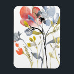 Magnet Flexible Superposition de fleurs - Aquarelle Fleurs pastel<br><div class="desc">Superposition de fleurs I par Jennifer Goldberger. Fleurs et tiges dans un style aquarelle,  principalement avec des couleurs claires.</div>