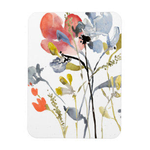 Magnet Flexible Superposition de fleurs - Aquarelle Fleurs pastel