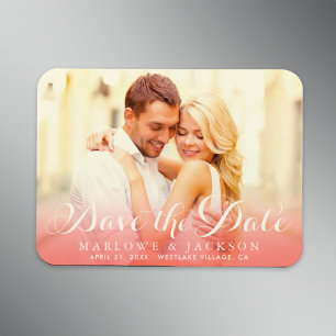 Magnet Flexible Superposition de texte de photo de script corail E