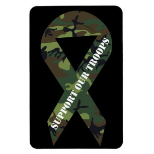 Magnet Flexible Support Nos Troupes Camo Vert Ribbon magnétique