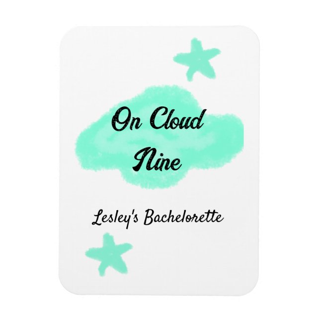Magnet Flexible Sur un nuage neuf nuages pastel vert étoile enterr (Vertical)