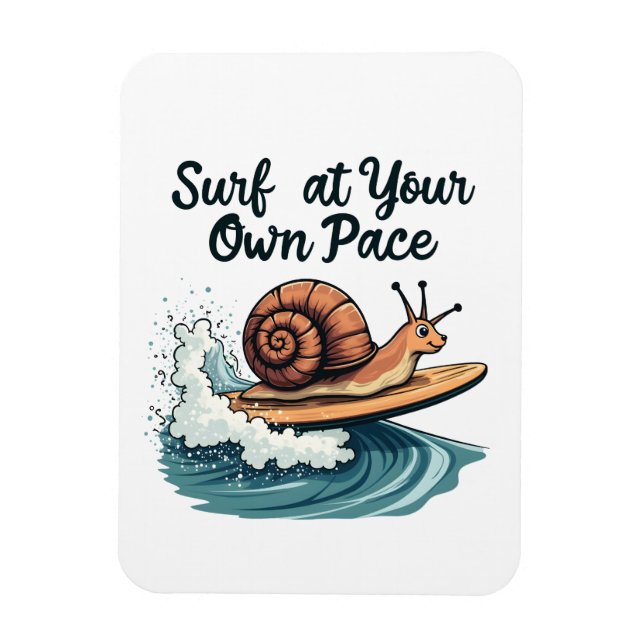 Magnet Flexible Surf À Votre Propre Pace Funny Surfing Snail (Vertical)