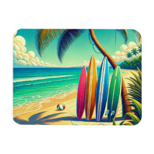 Magnet Flexible Surf coloré sur la plage