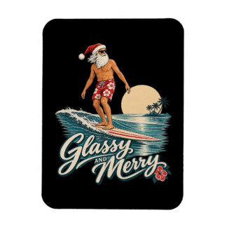 Magnet Flexible Surf en verre et joyeux Père Noël de Noël