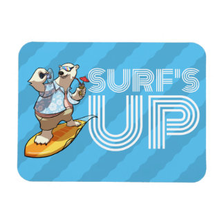Magnet Flexible Surf Surf Ours polaire avec cocktail Dessin