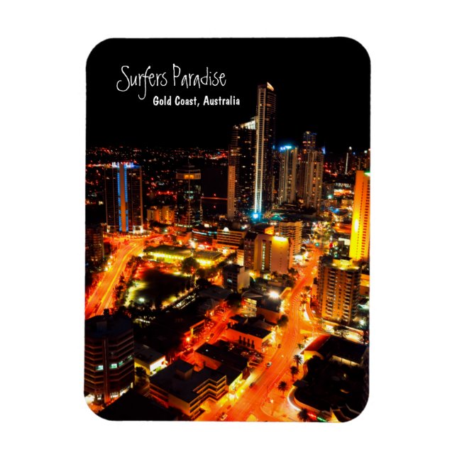 Magnet Flexible Surfers Paradise Gold Coast Australia City Lights (Vertical)