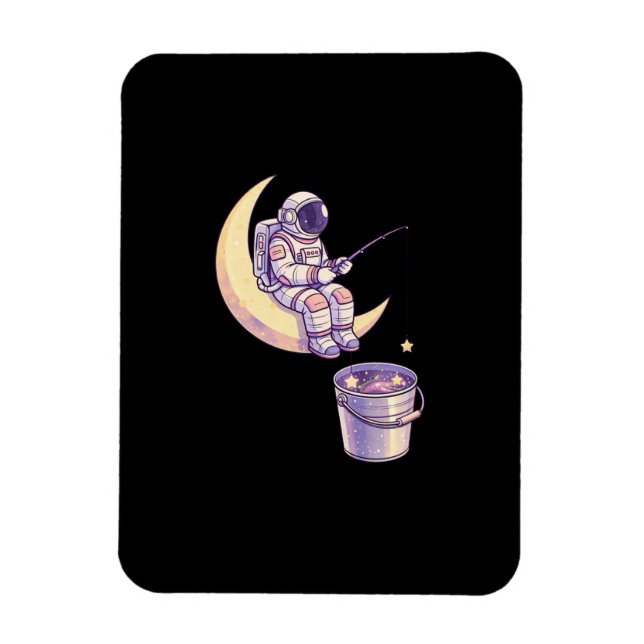 Magnet Flexible Surreal Astronaut Fishing for Stars Wall Art - (Vertical)