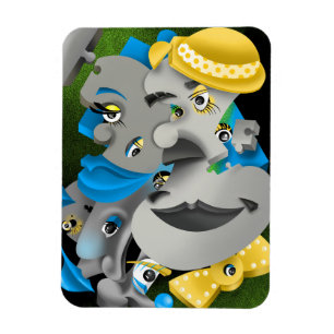 Magnet Flexible Surreal Puzzle fait face à l'aimant du réfrigérate