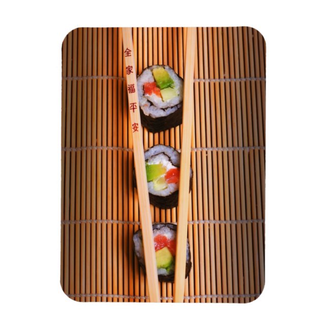 Magnet Flexible Sushi et baguettes en bois (Vertical)
