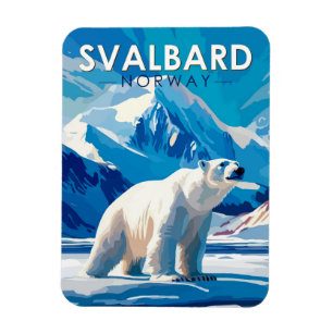 Magnet Flexible Svalbard Norvège Ours polaire Voyage Art Vintage