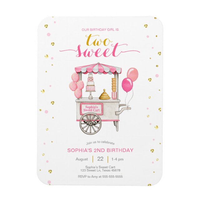 Magnet Flexible Sweet gâter panier invitation fête d'anniversaire (Vertical)