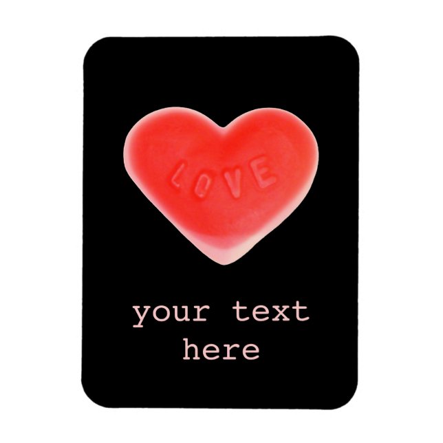 Magnet Flexible Sweet Heart Black 'Your text' aimant premium (Vertical)