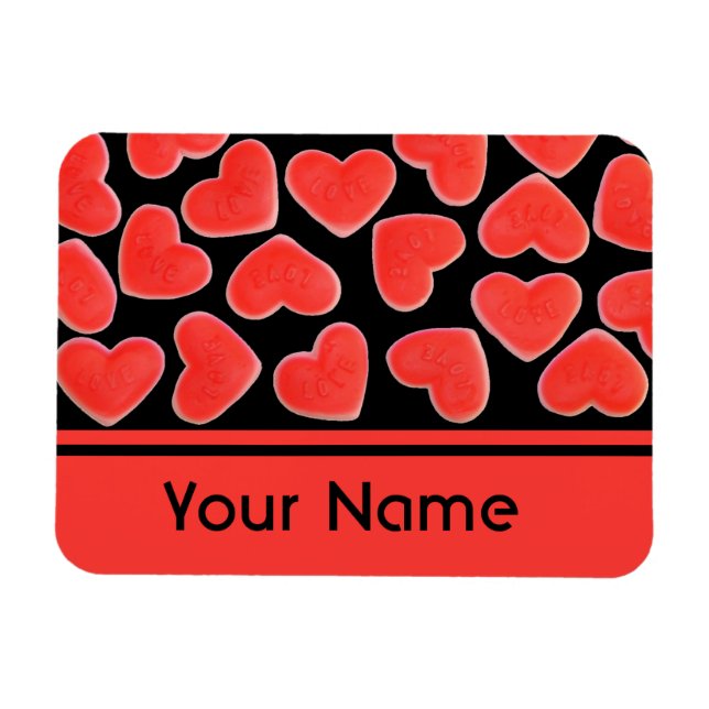 Magnet Flexible Sweet Hearts Black 'nom' aimant premium (Horizontal)