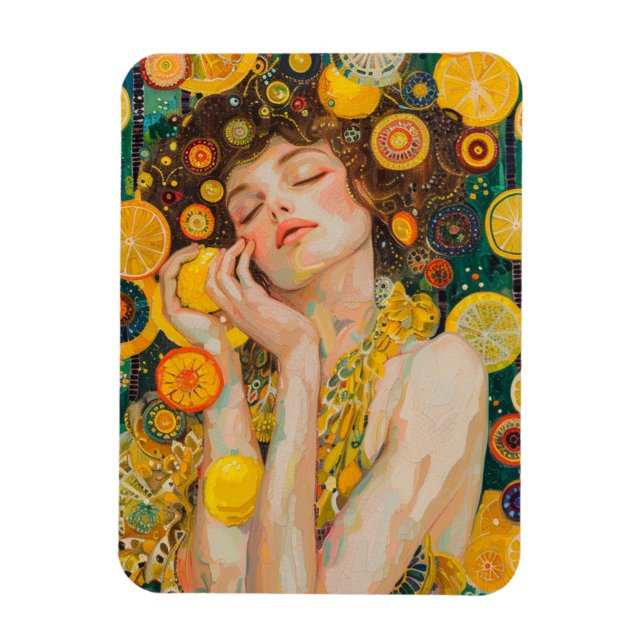 Magnet Flexible Sweet Lemon Dreams Klimt Style AI (Vertical)