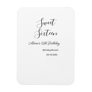 Magnet Flexible Sweet sixteen anniversaire brunch 16e anniversaire