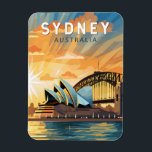 Magnet Flexible Sydney Australia Travel Art Vintage<br><div class="desc">Conception de déplacement vectoriel rétro de Sydney. Sydney,  capitale de la Nouvelle-Galles du Sud et l'une des plus grandes villes d'Australie,  est surtout connue pour son opéra de Sydney,  au bord du port,  au design distinctif ressemblant à une voile.</div>