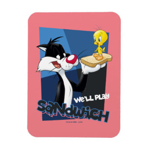 Magnet Flexible SYLVESTER™ & TWEETY™ "Nous allons jouer au sandwic